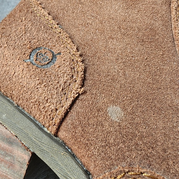 Born Brown Suede Lace Up Heeled Ankle Boots Brown Women Size 8.5 / 40 Shoes - Picture 5 of 11